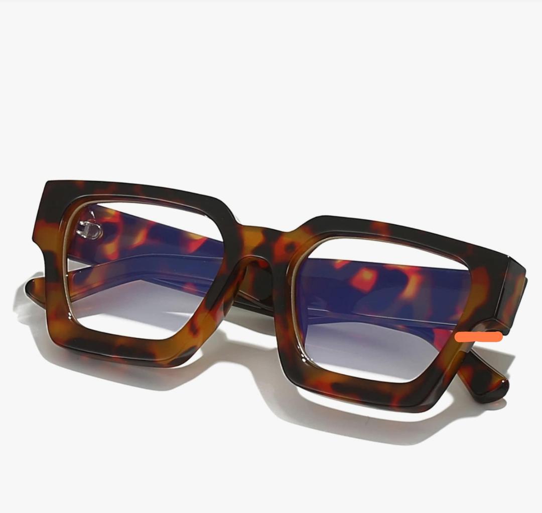 AIEYEZO Square Thick Frame Glasses for Women Men Fashion Blue Light Glasses Trendy Chic Computer Eyeglasses