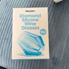 Wine2Go Diamond Silicone Wine Glasses 9oz