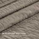 EVERGRACEHOME 100% Cotton Modern Lines Quilt Set King Size, Pre-Washed Soft Striped Coverlet Bedspread, 3 Piece Lightweight Bedding Set for All Season, with 2 Pillow Shams, Stone Taupe | Modern & Timeless, 100% Cotton, Soft, Pre Washed, Oeko-Tex Certified, Lightweight