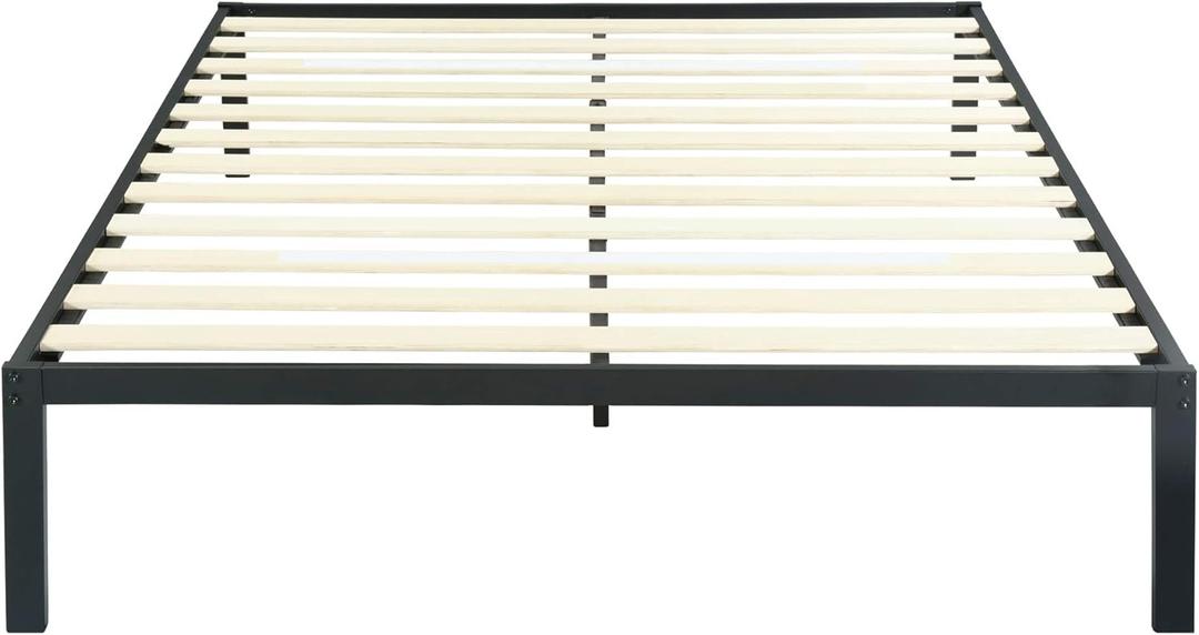 Primasleep 14 Inch Modern Metal Platform Bed Frame/Easy Assembly/Mattress Foundation/Wood Slat/No Box Spring Needed/Queen/Black