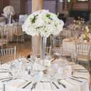 BLOSMON Wedding Flower Centerpieces for Tables: 10 Pcs 15.7" Large White Rose Hydrangea Artificial Flowers Ball Decorations - Faux Silk Floral Bouquet Arrangement for Home Party Event Decor