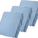uxcell 3 Pcs Couch Cushion Cover, 20"x20" Polyester Stretch Sofa Cushion Cover Magic Sofa Covers Washable, Non-Slip Covers with Elastic Bottom for Sofa Seat for Home, Blue