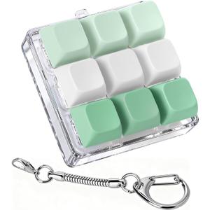 Axlksia Keyboard Fidget Toy, Fidget Clicker Keyboard Fidget Keychain, Button Fidget Gifts for Adults to Relieve Stress and Pass Time (Style A-A)