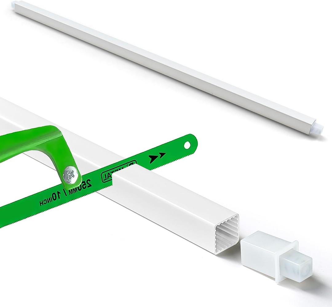 AIDIMMING 24 Inch Adjustable Spring Loaded Towel Bar Replacement Rod for Ceramic Holder with Square Slot - Wall Mount, Durable Plastic, White, for Bathroom & Kitchen Towel Storage, Easy Installation