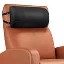Neck Pillow for Recliner, Non-Slip Recliner Headrest Pillow with Adjustable Strap, Leather Neck Support Chair Headrest Cushion for Office, Car, Travel, Airplane(Brown)