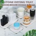 4PCS Water Absorbing Stone Tray for Sink, Fast Drying Stone Sink Tray, Water Absorbent Diatomite Trays, Diatomaceous Coaster, Stones Drying Trays for Bathroom Sinks and Kitchen Counter