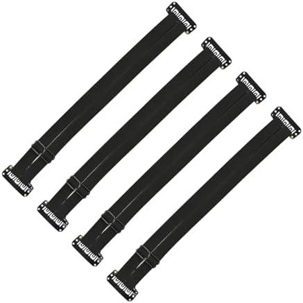 YTBYT 4 Pcs Facelift Bands with Clips Invisible Face Stretching Lifting Strap Adjustable Elastic Band Face Slimming Band (24cm Black Double Bands)