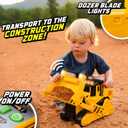 Maxx Action 16" Dozer with Joystick Controls, Lights, Construction Sounds, Motorized Movement, and Real Working Bucket Large Construction Vehicle Toy for Kids