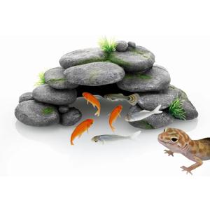 Aquarium Decor, Rock Cave House Shelter for Reptiles, Durable & Easy to Clean, Aquarium Landscape Decoration, Reptile Tank & Terrarium Accessories