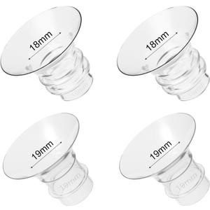 Flange Inserts 18mm 19mm 4PCS Compatible with Spectra Elvie Medela Willow go Bellababy 24mm Flange/Shields Wearable Breast Pump, Reduce Nipple Tunnel Size, Pump Parts Replace