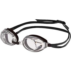 Sporti Unisex Adult Antifog Optical Goggle, Swimming Goggle -1.5D to -8.0D, Antifog Swim Goggles for Men & Women, Anti UV (S2 - Clear Lens/Black Frame)