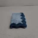 MONDAY MOOSE Bath Mat with Scalloped Wavy Ripple Design, Microfiber Absorbent Non Slip Tufted Rug for Floor, Shower or Kitchen (16x24 inch, Blue)