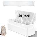 Trash Bags Compatible with Popur X5 Litter Box - with Elastic Band, Thickened Design for Popur X5 Self-Cleaning Cat Litter Box/Home Trash Bags (50 Pcs)