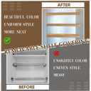 Hoolerry 3 Sets Wire Shelf Covers Wood Wire Rack Covers for Shelving Pantry Closet Removable Closet with 18 Grain Stickers for Pantry Home and Kitchen Organization(24 x 16 Inch,Wood Color)
