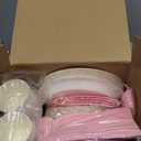 Yiyiring 405 Pcs Pink Elephant Themed Baby Shower Tableware Set It's a Girl Pink Elephant Decoration Baby Shower Plates and Napkins Birthday Supplies Include Tablecloth Banner Cup for 50 Guests