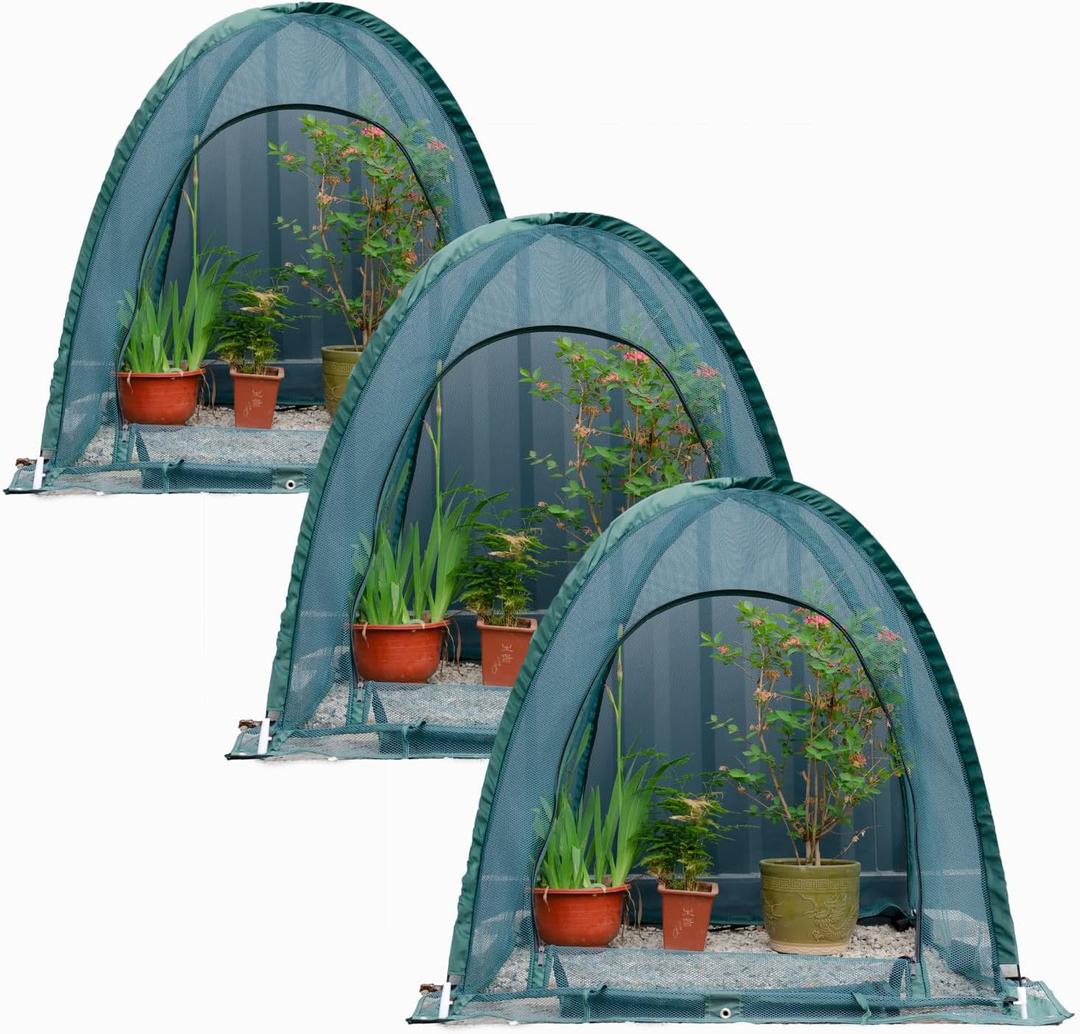 Pop up Gardening Net Cover,36x36x39 inch Pack of 3 Pest Guard Cover for Vegetables Fruits Durable Plant Gardening Net Pop-Up Chicken Pen for Small Animals Outdoor Run and Pet Enclosure