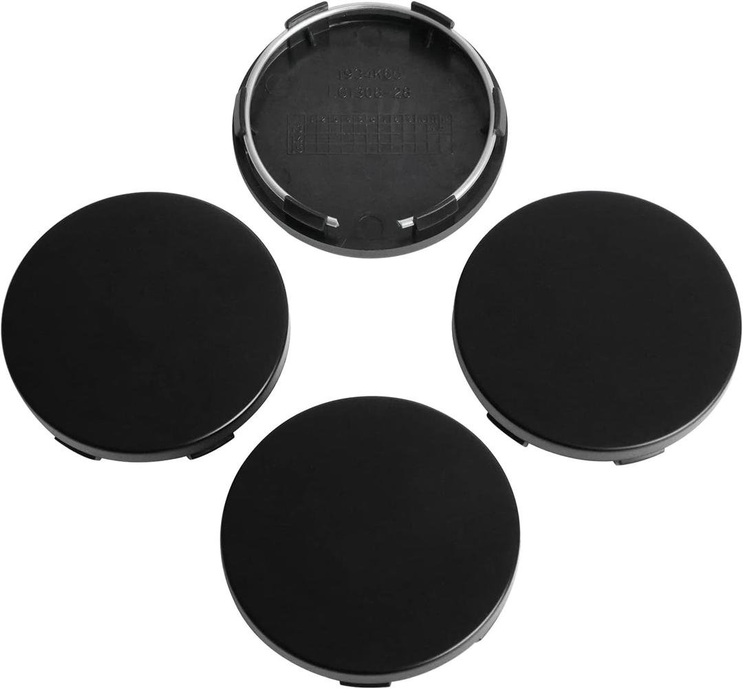 KitsPro 2.6Inch 65MM Wheel Center Caps for Ford FL341A096 Rim Hub Caps, Pack of 4 (Matte Black, Outer 65MM, Inner 61MM)