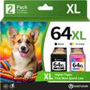 EaseFusion 64XL Black and Color Ink Cartridge Remanufactured Replacement for HP Ink 64 HP64 HP64XL Combo Pack Compatible with HP Envy Photo 7800 7855 7858 7100 7155 6200 6255 Tango X Series Printers
