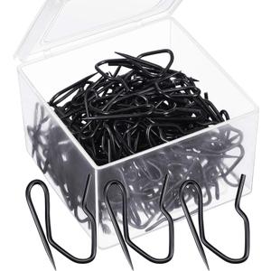 Outus 58 Pack Metal Curtain Hooks Pin-On Drapery Hooks 1.2 by 1 Inch for Window,Door,Shower Curtain(Black)
