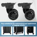 2Pcs Luggage Suitcase Wheels,Only Compatible with DELSEY Carry-On Plus 21 Inch,luggage wheels replacement with Screws/screwdriver,360 Rotation Spinner Wheel,Mute Double Row Swivel Wheel(Black)
