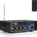 Romicta Stereo Audio Amplifier, 300W Home 2 Channel Wireless Bluetooth 5.0 Power Amplifier System, Home Amplifiers FM Radio, USB, SD Card, with Remote Control Home Theater Audio Stereo System