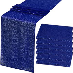 6 Pack Royal Blue Sequin Table Runner 12" x 72" Sparkle Table Runner for Baby Bridal Shower Wedding Birthday Party Table Decor (Royal Blue)