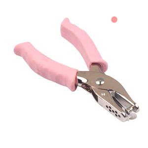 1/4 inch Single Hole Punch Metal Handheld Small Paper Punch with Soft Grip Handle for Circle Holes for DIY Craft Tag in Home, Office, Classroom (Pink)