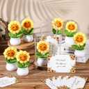 Suncalla 9 Sets Back to School Appreciation Gifts with Thank You Cards Gift Bag Bulk Cute Handmade Crochet Sunflowers for Teacher Staff Coworker Women Mom Office Home Birthday Holiday Party Decor