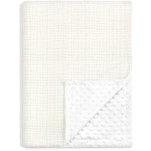 Baby Blankets for Boys Girls, Soft Nursery Minky Blankets with Muslin and Dotted Fleece Back 30x40 inches, Receiving Bed Quilt for Newborn, Infants, Toddlers (Butter)