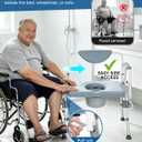 1000LBS Bariatric Bedside Commode, Extra Wide 3-in-1 Toilet Chair for Seniors, Disabled and Obese Users, Drop-Arm Commode with Heavy Duty Steel Frame, 5-Level Adjustable Height, Non-Slip Feet