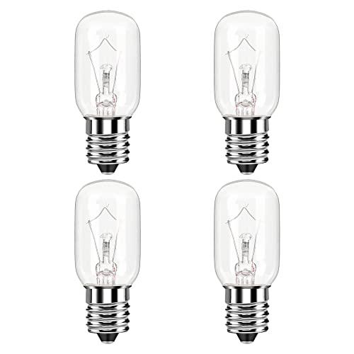 Microwave Light Bulb for Appliance Refrigerator, Over Stove Range Hood, Lava Lamp T8 40 Watt 125V E17 Intermediate Base Warm White Replacement as 8206232A, 1890433, AP4512653, WB25X10030 Pack of 4