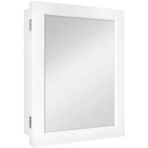 15-1/4 in. W x 19-3/8 in. H Rectangular Framed Recessed or Surface-Mount Bathroom Medicine Cabinet with Mirror, White 1010399802