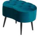 BIRDROCK HOME Tufted Oblong Velvet Ottoman - Mid Century Modern Upholstered Foot Rest with Steel Legs - Soft Padded Foot Stool, Accent or Vanity Chair for Living Room, Bedroom or Dorm (Teal)