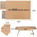 Yacona Puzzle Board 1500 Pieces,34.3x 26 Jigsaw Puzzle Table with Folding Legs,4 Drawers and Cover,Portable Board Game Table for Adults and Teens with No Installation Required