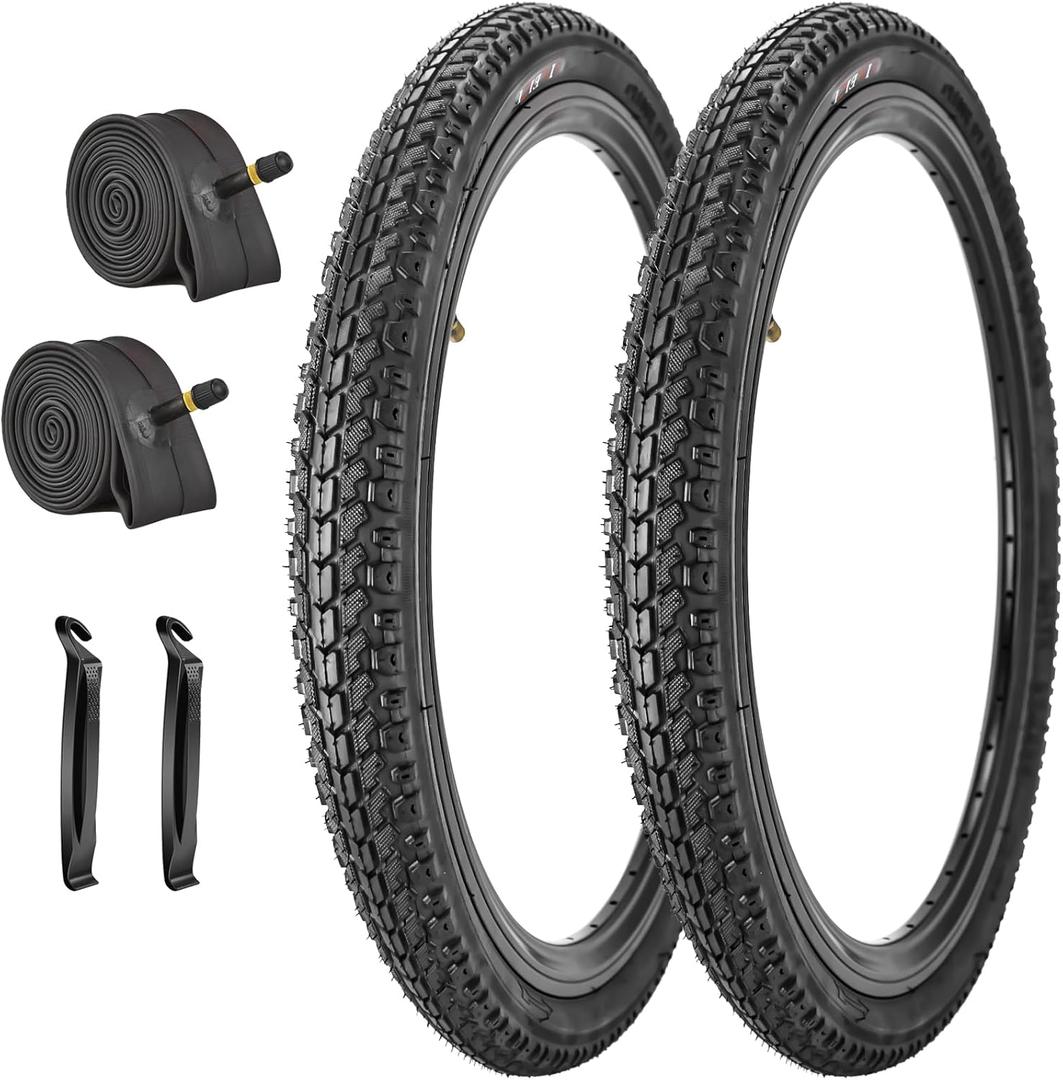 SIMEIQI 2 Pack 20"x1.75" Bike Tires and Inner Tubes 20x1.75/2.125 Compatible with 20x1.5/1.75/1.95 Inch Bike Rim for Hybrid Trail Mountain Urban BMX Bicycles