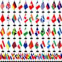 TSMD 202 Countries International World Desk Flags Set Small Mini Office Table Stick Flag with Stand Base,All Countries Flags,5x8 Inch