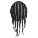 Cornrow Braids Afro Toupee Hair for Men 6'' Real Human Hair HD Lace Hair Pieces 1# Black Male Braiding Mens Wigs Realistic Systems Afro Box Braided 4mm Tight Black Man Unit 8X10''