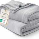 Bedsure GentleSoft Fleece Blanket California King Light Grey - Lightweight Plush Fuzzy Cozy Soft Bed Blankets, 102x96 inches