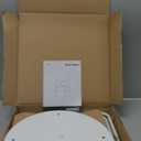 VASAGLE LILEA Collection - Small Round Side End Table, Modern Nightstand with Fabric Basket, Matte White and Camel Brown ULET223W10