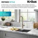 KRAUS Oletto Modern Industrial Pull-Down Single Handle Kitchen Faucet in Brushed Gold, KPF-2654BG