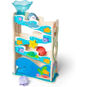 Melissa & Doug Rollables Wooden Ocean Slide Infant and Toddler Toy (5 Pieces) Ocean Themed Toys For Toddlers, Early Learning Toys For Infants And Toddlers Ages 1+ - FSC Certified