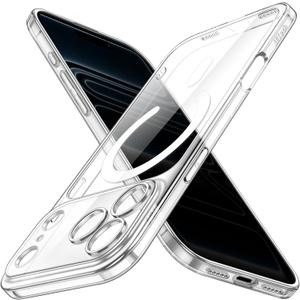 JETech Magnetic Slim Case for iPhone 17 Pro 6.3-Inch Compatible with MagSafe, Camera Lens Full Protection, Ultra-Thin Lightweight Clear Minimalist Protective Phone Cover (Clear)