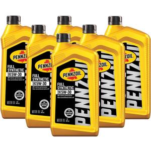 Pennzoil 5W-30 Gasoline Synthetic Motor Oil,1 qt 6 Pack