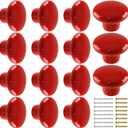 15pcs Ceramic Red Drawer Knobs, Round Shaped Dresser Knobs, Cute Kitchen Cabinet Pull Handles, Kids' Bedroom