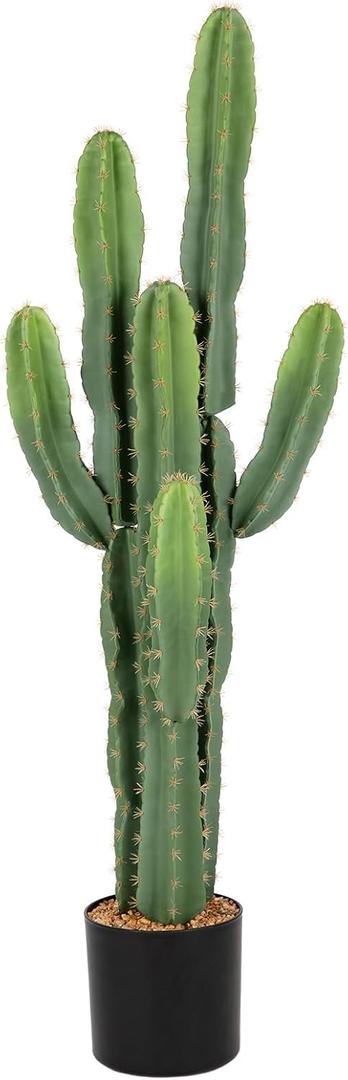 Nafresh UV-Resistant Artificial Fake Cactus Plants 4ft – Large Faux Cowboy Cactus for Indoor & Outdoor Home, Office, or Garden Decor