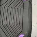 PIC AUTO Heavy Duty Rubber Floor Mats, Purple Aluminum Film Car Mats Set, Front and Rear Car Mats with Anti-Slip Backing, All Weather Protection, Trim-to-Fit for Automotive SUV, Sedan, Van, Purple