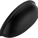 Ravinte 35 Pack 3" Drawer Pulls Flat Black Cabinet Cup Pulls Kitchen Hardware Cabinet Handles Drawer Handles Knobs 3 inch Hole Center