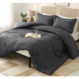 Utopia Bedding Queen Comforter Set Grey, Comforters Queen Size 3 Pieces Bedding Comforters Sets, Down Alternative Soft Bed Set, 1 Comforter (88 x 88 Inches) 2 Pillow Shams (20 x 26 Inches)