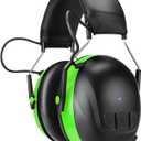 Kalence Bluetooth 5.4 Hearing Protection with 120H Working Time, 30dB Safety Earmuffs, Rechargeable Bluetooth Work Headphones, Ear Protection for Mowing, Workshops, Construction, Snowblowing, Green