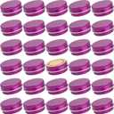 0.5 oz Screw Top Aluminum Tin Jar with Screw Lid and Blank Labels (Purple - Pack of 32)